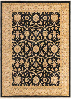 Black 9' x 12' Edinburgh Rectangle Area Rug 100% Polypropylene Easy Clean With Cotton Backing Traditional Classic Design Carpet for Living, Dining Room, Office for Sale at Rug Engine