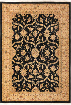 Black 7' 1 x 10' Edinburgh Rectangle Area Rug 100% Polypropylene Easy Clean With Cotton Backing Traditional Classic Design Carpet for Living, Dining Room, Office for Sale at Rug Engine