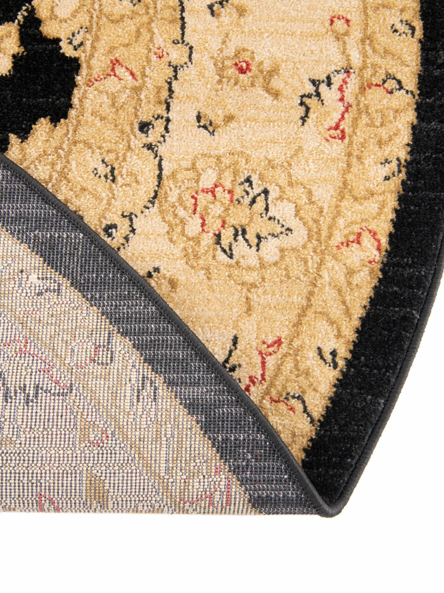 Black 6' 1 x 6' 1 Edinburgh Round Area Rug 100% Polypropylene Easy Clean With Cotton Backing Traditional Classic Design Carpet for Living, Dining Room, Office for Sale at Rug Engine