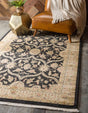 Black 5' 1 x 8' Edinburgh Rectangle Area Rug 100% Polypropylene Easy Clean With Cotton Backing Traditional Classic Design Carpet for Living, Dining Room, Office for Sale at Rug Engine