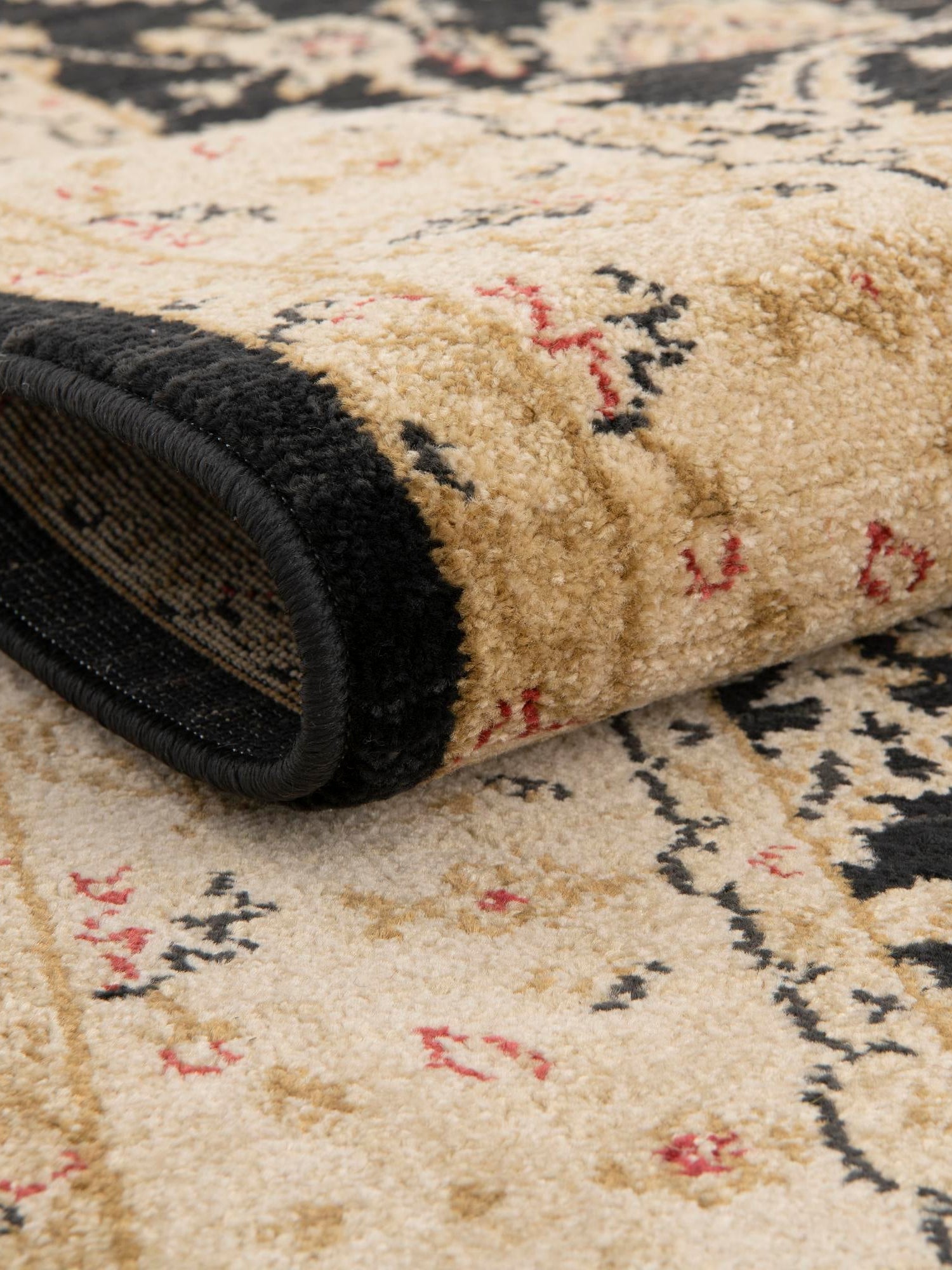 Black 3' 1 x 5' 3 Edinburgh Rectangle Area Rug 100% Polypropylene Easy Clean With Cotton Backing Traditional Classic Design Carpet for Living, Dining Room, Office for Sale at Rug Engine