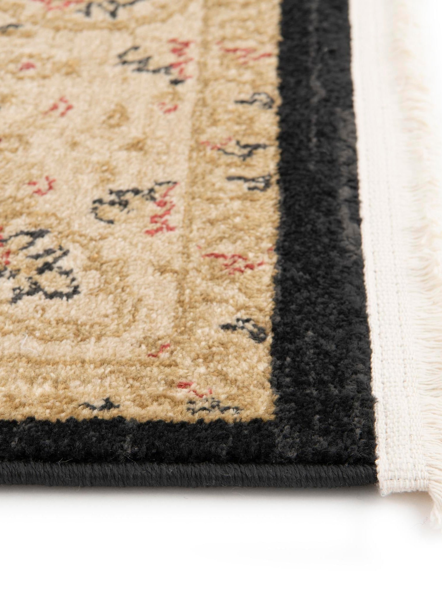 Black 9' x 12' Edinburgh Rectangle Area Rug 100% Polypropylene Easy Clean With Cotton Backing Traditional Classic Design Carpet for Living, Dining Room, Office for Sale at Rug Engine