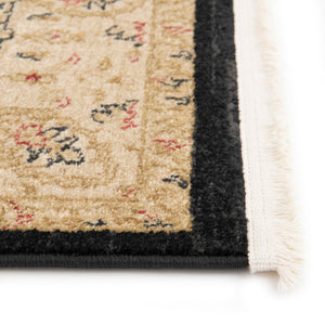 Black 2' 7 x 10' Edinburgh Runner Area Rug 100% Polypropylene Easy Clean With Cotton Backing Traditional Classic Design Carpet for Living, Dining Room, Office for Sale at Rug Engine