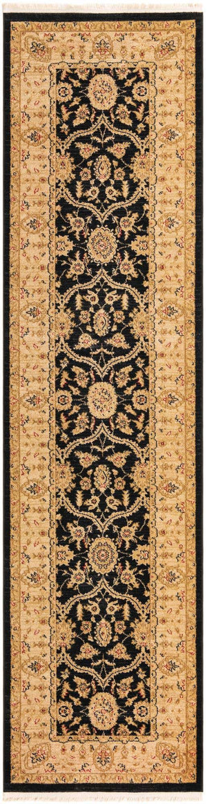 Black 2' 7 x 10' Edinburgh Runner Area Rug 100% Polypropylene Easy Clean With Cotton Backing Traditional Classic Design Carpet for Living, Dining Room, Office for Sale at Rug Engine