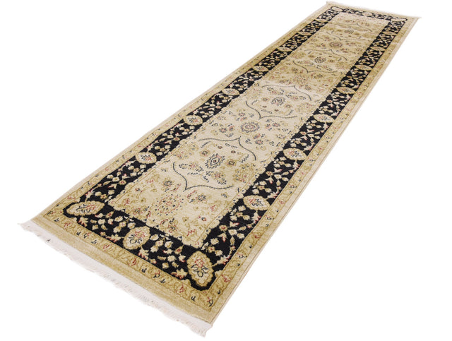Beige 2' 7 x 10' Edinburgh Runner Area Rug 100% Polypropylene Easy Clean With Cotton Backing Traditional Classic Design Carpet for Living, Dining Room, Office for Sale at Rug Engine