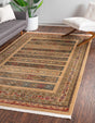 Tan 9' x 12' Fars Rectangle Area Rug 100% Polypropylene Unique Traditional Carpet for Classical Living, Dining Room & Office Spaces for Sale at Rug Engine