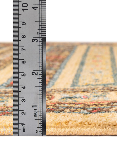 Tan 8' x 11' Fars Rectangle Area Rug 100% Polypropylene Unique Traditional Carpet for Classical Living, Dining Room & Office Spaces for Sale at Rug Engine