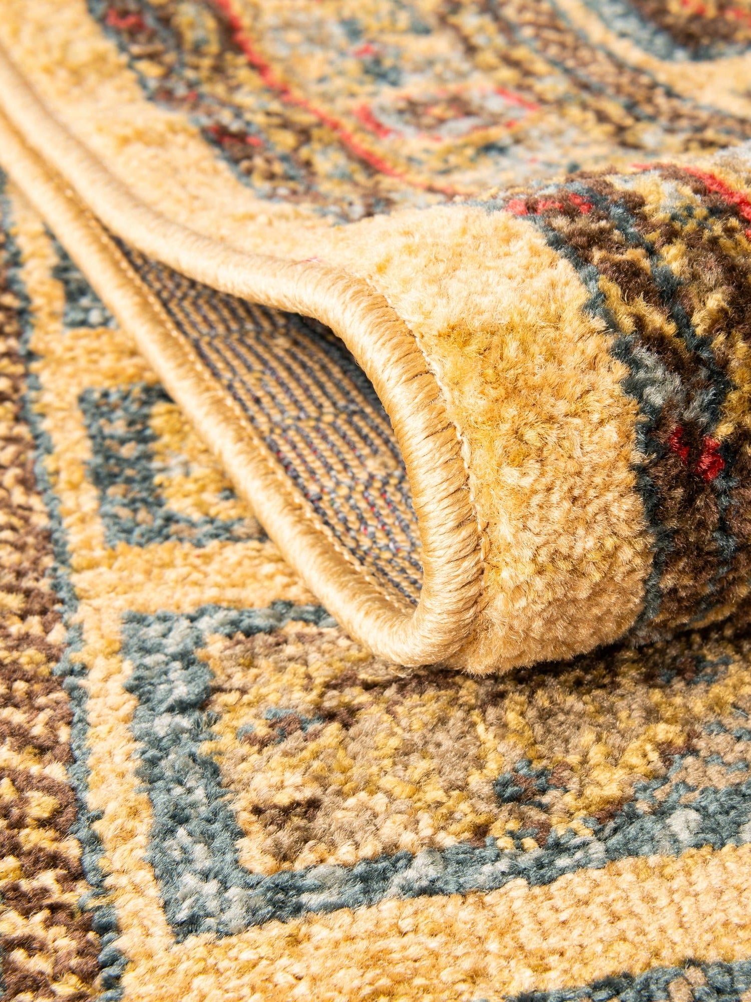 Tan 5' 1 x 8' Fars Rectangle Area Rug 100% Polypropylene Unique Traditional Carpet for Classical Living, Dining Room & Office Spaces for Sale at Rug Engine