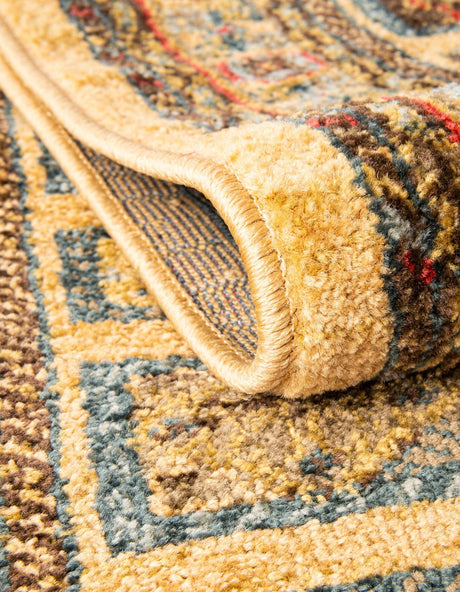 Tan 7' 1 x 10' Fars Rectangle Area Rug 100% Polypropylene Unique Traditional Carpet for Classical Living, Dining Room & Office Spaces for Sale at Rug Engine