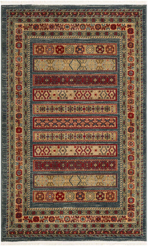 Blue 3' 1 x 5' 3 Fars Rectangle Area Rug 100% Polypropylene Unique Traditional Carpet for Classical Living, Dining Room & Office Spaces for Sale at Rug Engine