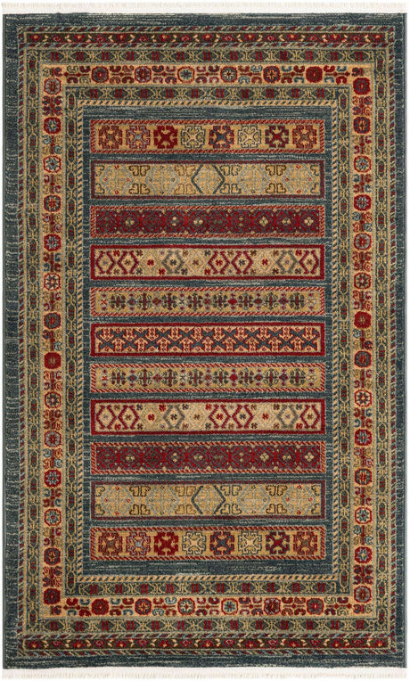 Blue 3' 1 x 5' 3 Fars Rectangle Area Rug 100% Polypropylene Unique Traditional Carpet for Classical Living, Dining Room & Office Spaces for Sale at Rug Engine