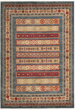 Blue 7' 1 x 10' Fars Rectangle Area Rug 100% Polypropylene Unique Traditional Carpet for Classical Living, Dining Room & Office Spaces for Sale at Rug Engine