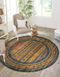 Blue 3' 1 x 3' 1 Fars Round Area Rug 100% Polypropylene Unique Traditional Carpet for Classical Living, Dining Room & Office Spaces for Sale at Rug Engine