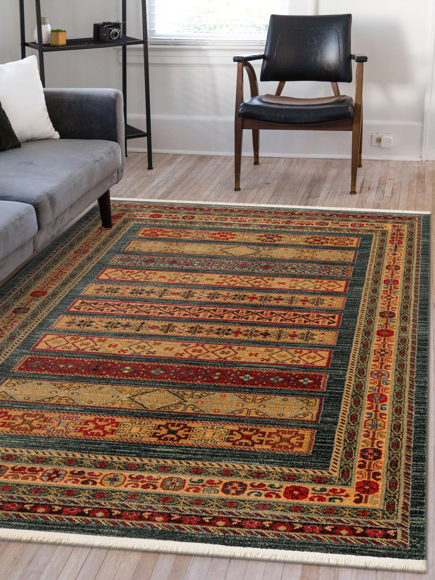 Blue 10' x 14' 1 Fars Rectangle Area Rug 100% Polypropylene Unique Traditional Carpet for Classical Living, Dining Room & Office Spaces for Sale at Rug Engine