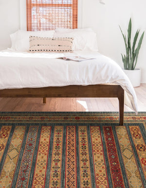 Blue 8' x 11' Fars Rectangle Area Rug 100% Polypropylene Unique Traditional Carpet for Classical Living, Dining Room & Office Spaces for Sale at Rug Engine