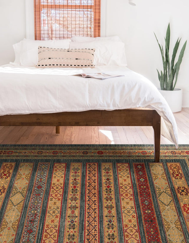 Blue 8' x 11' Fars Rectangle Area Rug 100% Polypropylene Unique Traditional Carpet for Classical Living, Dining Room & Office Spaces for Sale at Rug Engine