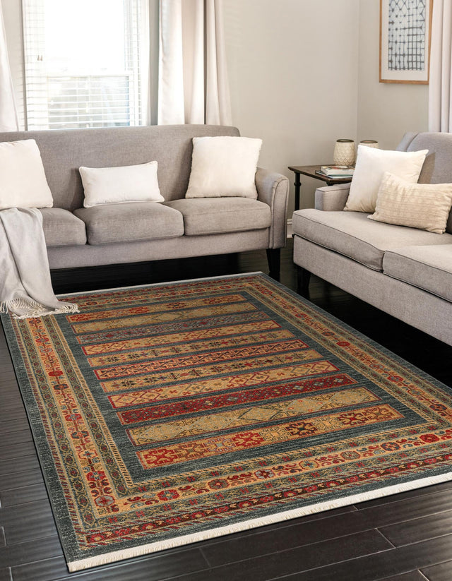 Blue 10' x 14' 1 Fars Rectangle Area Rug 100% Polypropylene Unique Traditional Carpet for Classical Living, Dining Room & Office Spaces for Sale at Rug Engine