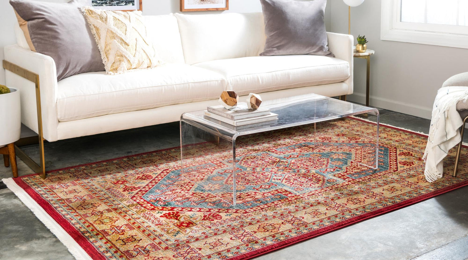 Navy Blue 5' 1 x 8' Sahand Rectangle Area Rug Affordable Easy Clean Traditional Design Durable Carpet for Home Interior Design Living Room Dining Office for Sale at Rug Engine
