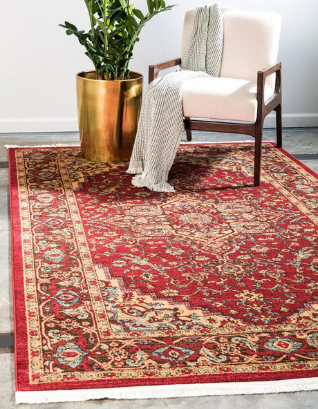 Red 10' x 13' 1 Sahand Rectangle Area Rug Affordable Easy Clean Traditional Design Durable Carpet for Home Interior Design Living Room Dining Office for Sale at Rug Engine
