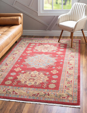 Red 3' 1 x 5' 3 Sahand Rectangle Area Rug Affordable Easy Clean Traditional Design Durable Carpet for Home Interior Design Living Room Dining Office for Sale at Rug Engine
