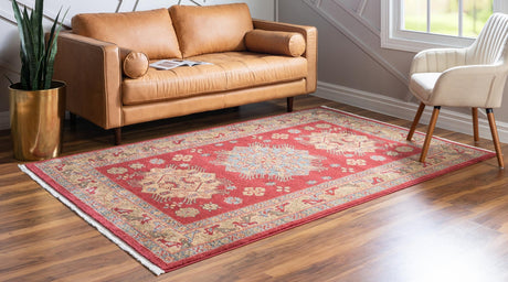 Red 7' 1 x 10' Sahand Rectangle Area Rug Affordable Easy Clean Traditional Design Durable Carpet for Home Interior Design Living Room Dining Office for Sale at Rug Engine