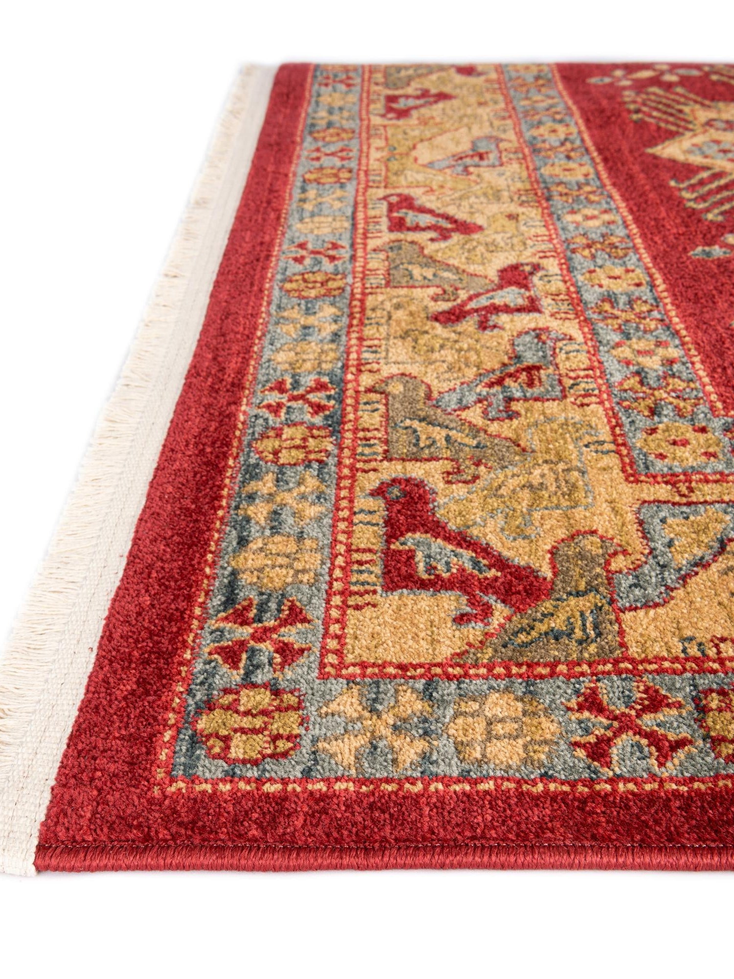 Red 3' 1 x 5' 3 Sahand Rectangle Area Rug Affordable Easy Clean Traditional Design Durable Carpet for Home Interior Design Living Room Dining Office for Sale at Rug Engine