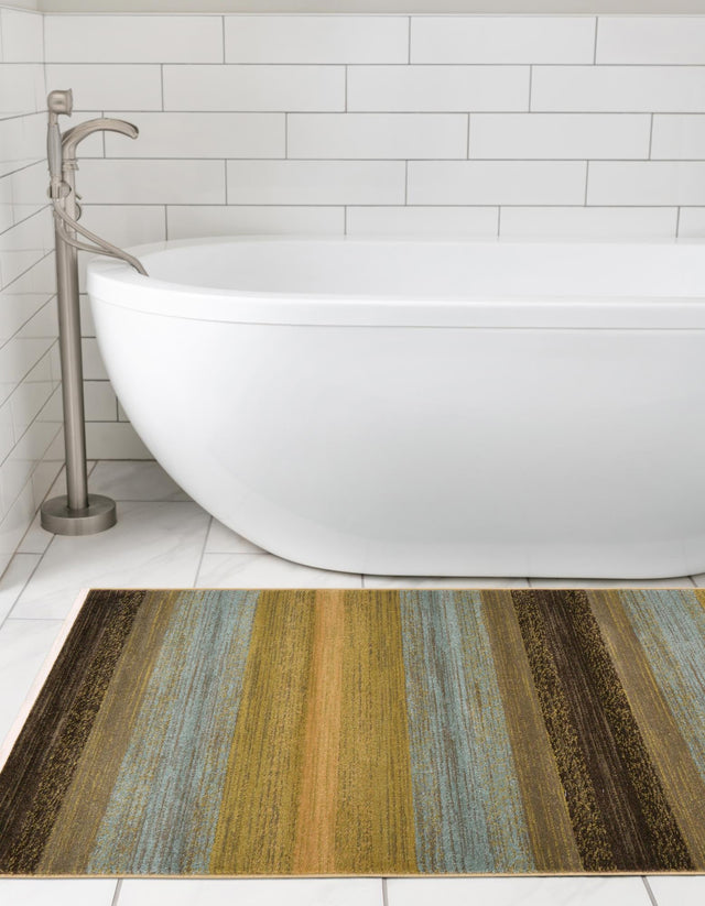 Multicolor 2' 7 x 10' Fars Runner Area Rug 100% Polypropylene Unique Traditional Carpet for Classical Living, Dining Room & Office Spaces for Sale at Rug Engine