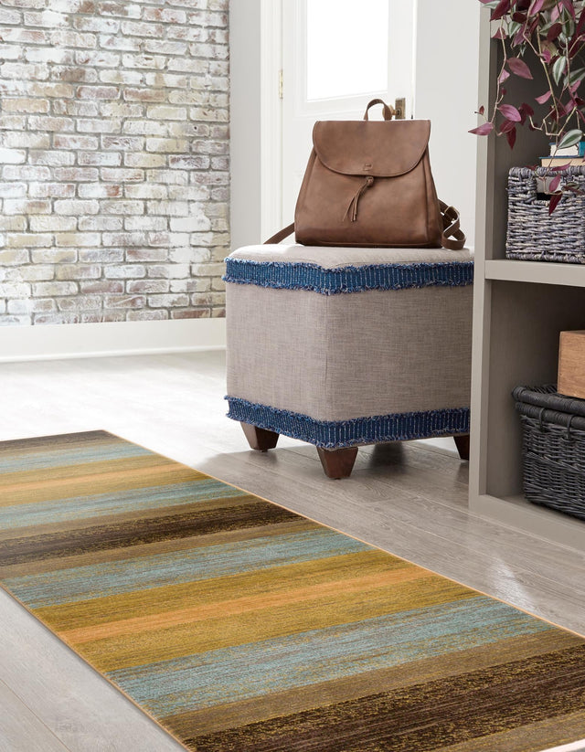 Multicolor 2' 7 x 10' Fars Runner Area Rug 100% Polypropylene Unique Traditional Carpet for Classical Living, Dining Room & Office Spaces for Sale at Rug Engine