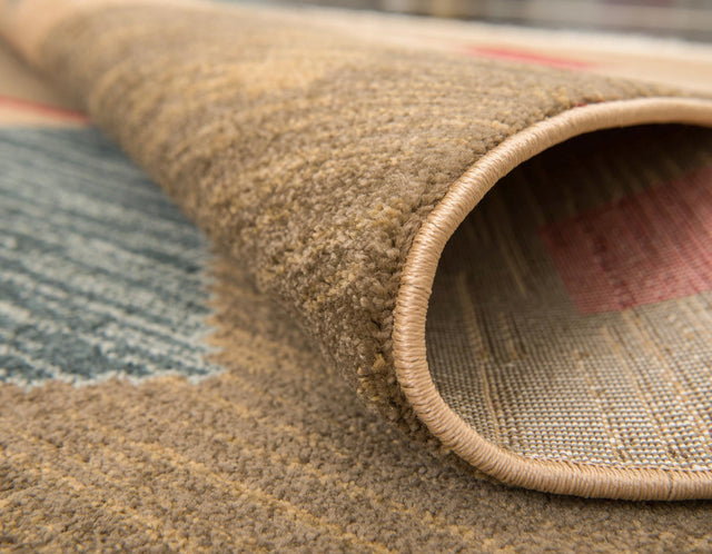 Tan 8' x 8' Fars Round Area Rug 100% Polypropylene Unique Traditional Carpet for Classical Living, Dining Room & Office Spaces for Sale at Rug Engine