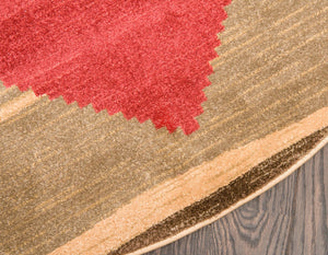 Tan 8' x 8' Fars Round Area Rug 100% Polypropylene Unique Traditional Carpet for Classical Living, Dining Room & Office Spaces for Sale at Rug Engine