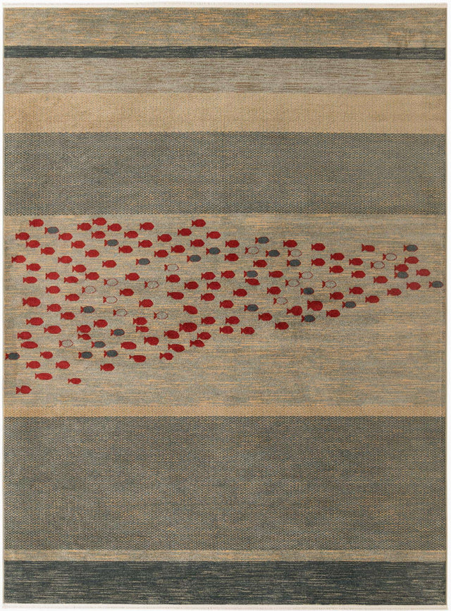 Blue 9' x 12' 2 Fars Rectangle Rug