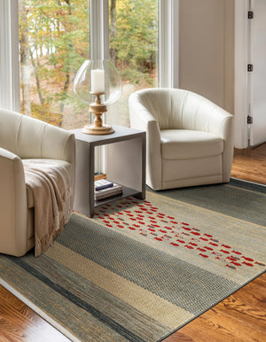 Blue 9' x 12' 2 Fars Rectangle Rug