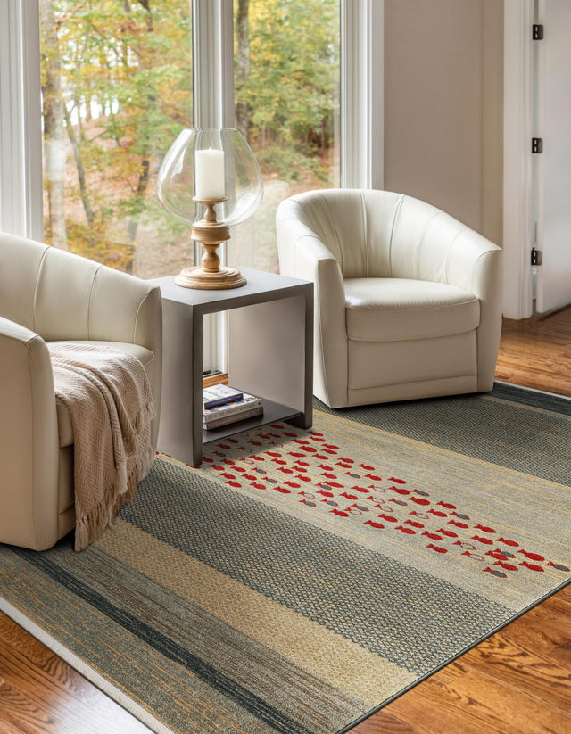 Blue 9' x 12' 2 Fars Rectangle Rug