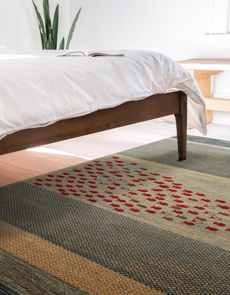 Blue 4' 1 x 6' 1 Fars Rectangle Area Rug 100% Polypropylene Unique Traditional Carpet for Classical Living, Dining Room & Office Spaces for Sale at Rug Engine