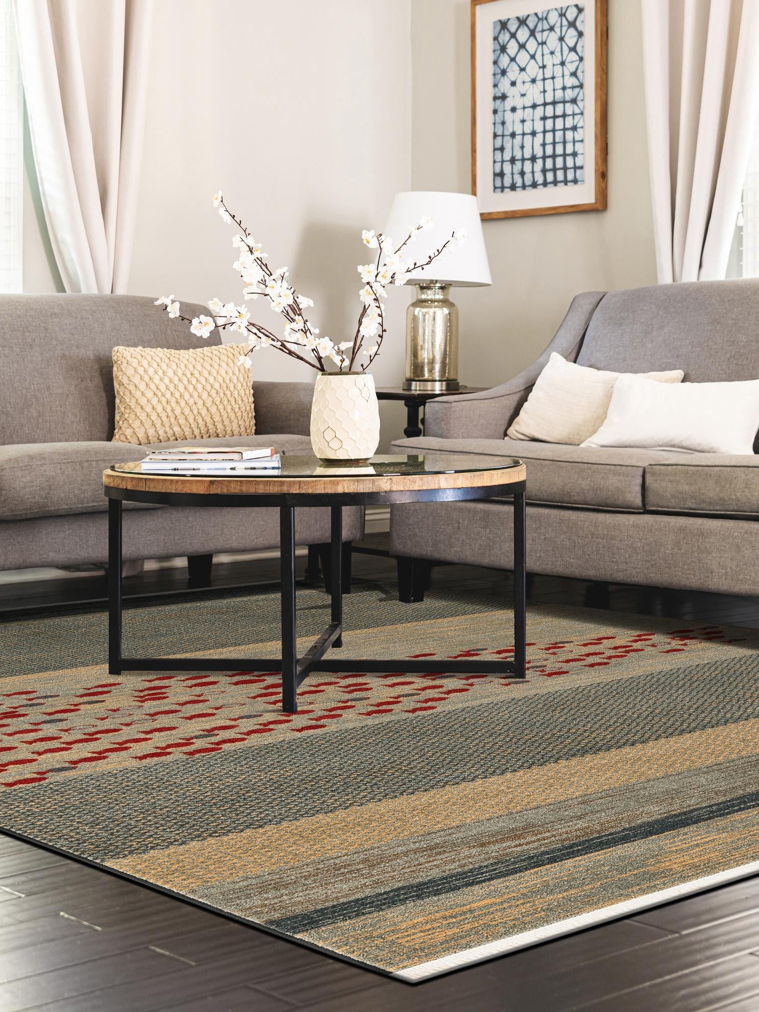 Blue 4' 1 x 6' 1 Fars Rectangle Area Rug 100% Polypropylene Unique Traditional Carpet for Classical Living, Dining Room & Office Spaces for Sale at Rug Engine