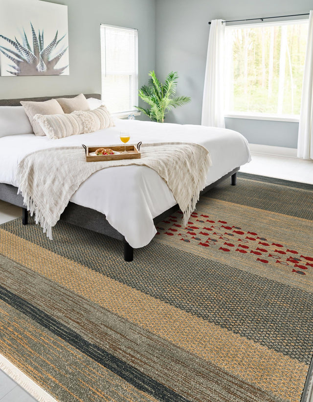 Blue 9' x 12' 2 Fars Rectangle Rug