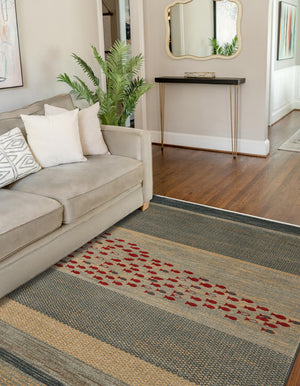 Blue 4' 1 x 6' 1 Fars Rectangle Area Rug 100% Polypropylene Unique Traditional Carpet for Classical Living, Dining Room & Office Spaces for Sale at Rug Engine