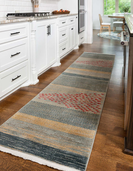 Blue 2' 7 x 10' Fars Runner Area Rug 100% Polypropylene Unique Traditional Carpet for Classical Living, Dining Room & Office Spaces for Sale at Rug Engine