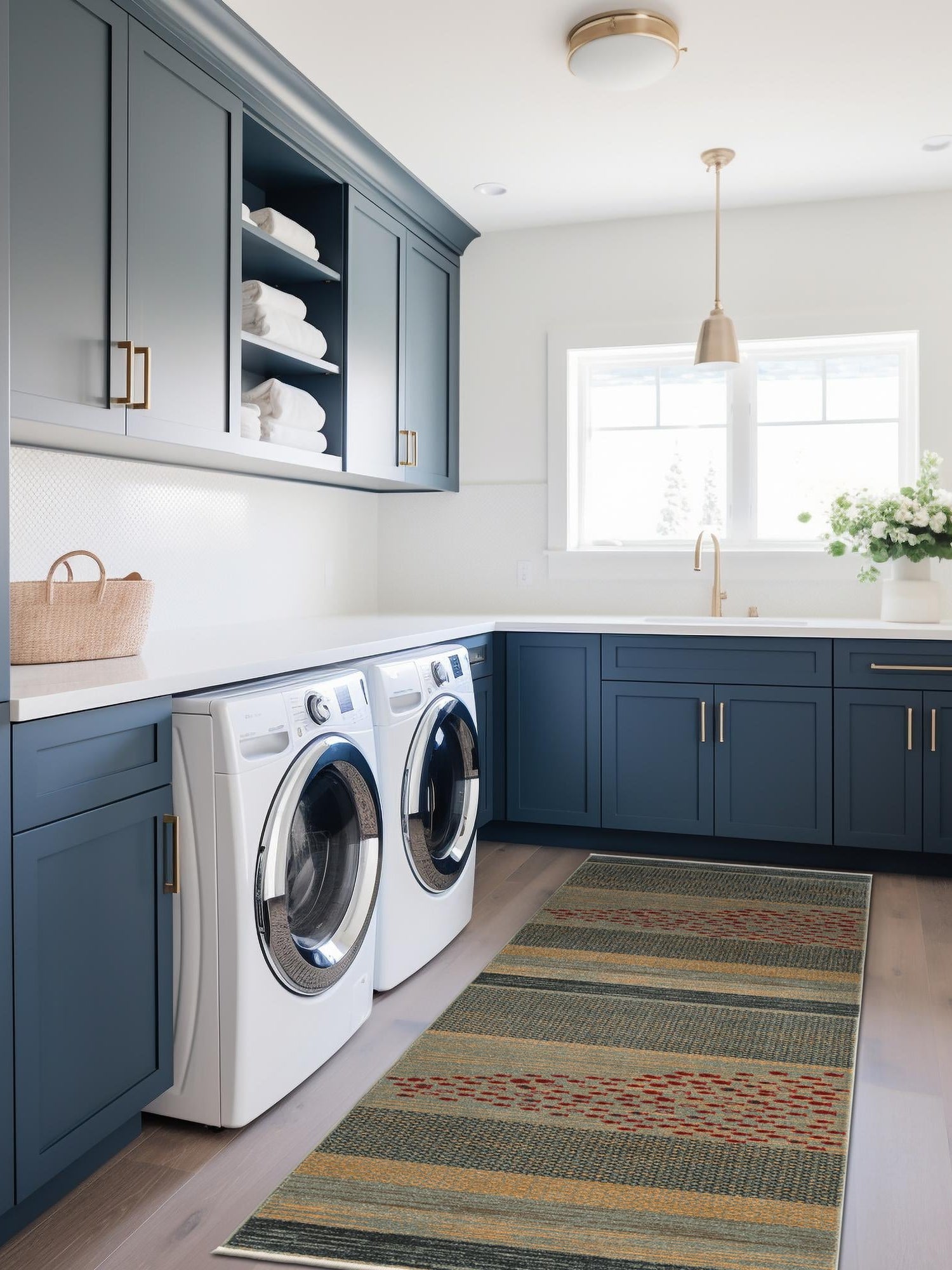 Blue 2' 7 x 19' 8 Fars Runner Area Rug 100% Polypropylene Unique Traditional Carpet for Classical Living, Dining Room & Office Spaces for Sale at Rug Engine