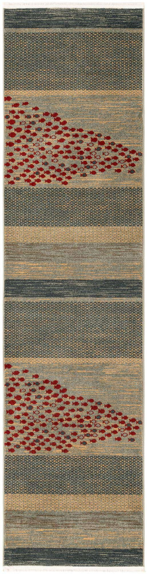 Blue 2' 7 x 10' Fars Runner Area Rug 100% Polypropylene Unique Traditional Carpet for Classical Living, Dining Room & Office Spaces for Sale at Rug Engine