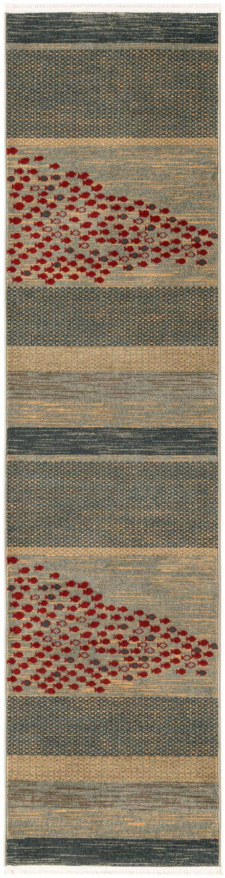 Blue 2' 7 x 10' Fars Runner Area Rug 100% Polypropylene Unique Traditional Carpet for Classical Living, Dining Room & Office Spaces for Sale at Rug Engine