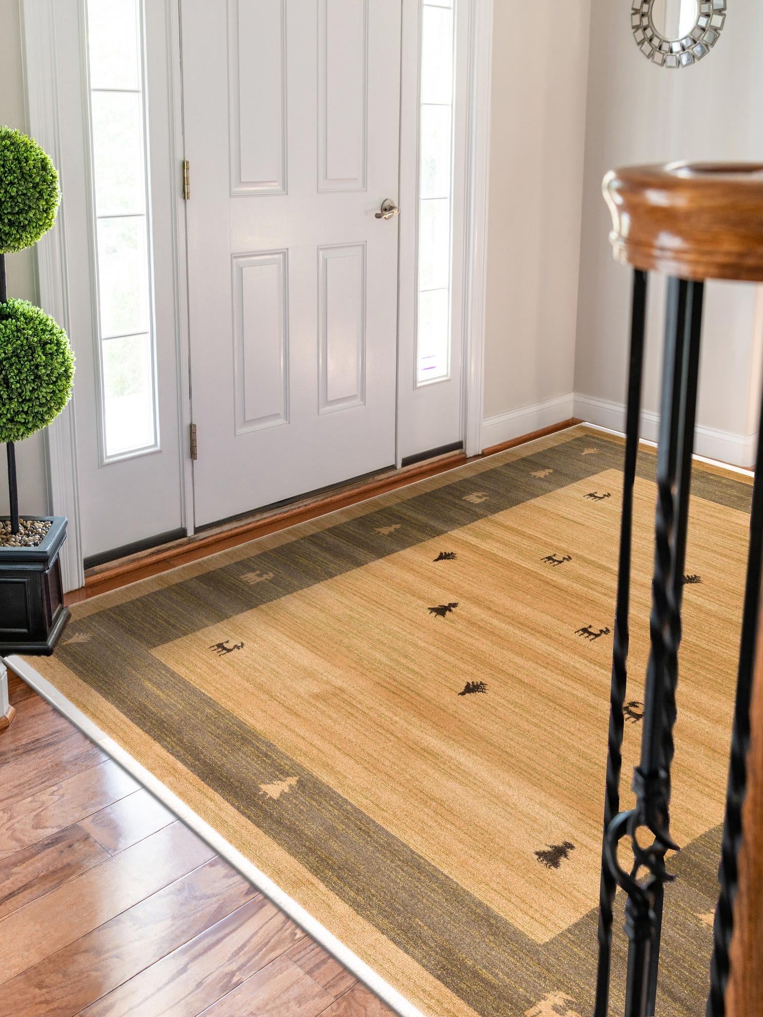 Tan 9' x 12' 2 Fars Rectangle Area Rug 100% Polypropylene Unique Traditional Carpet for Classical Living, Dining Room & Office Spaces for Sale at Rug Engine