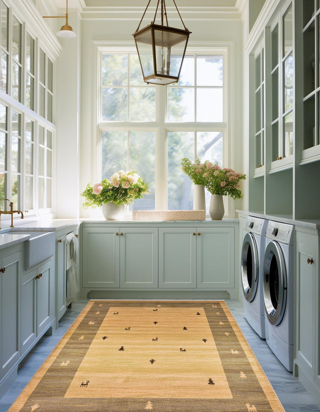 Tan 5' 1 x 8' Fars Rectangle Area Rug 100% Polypropylene Unique Traditional Carpet for Classical Living, Dining Room & Office Spaces for Sale at Rug Engine