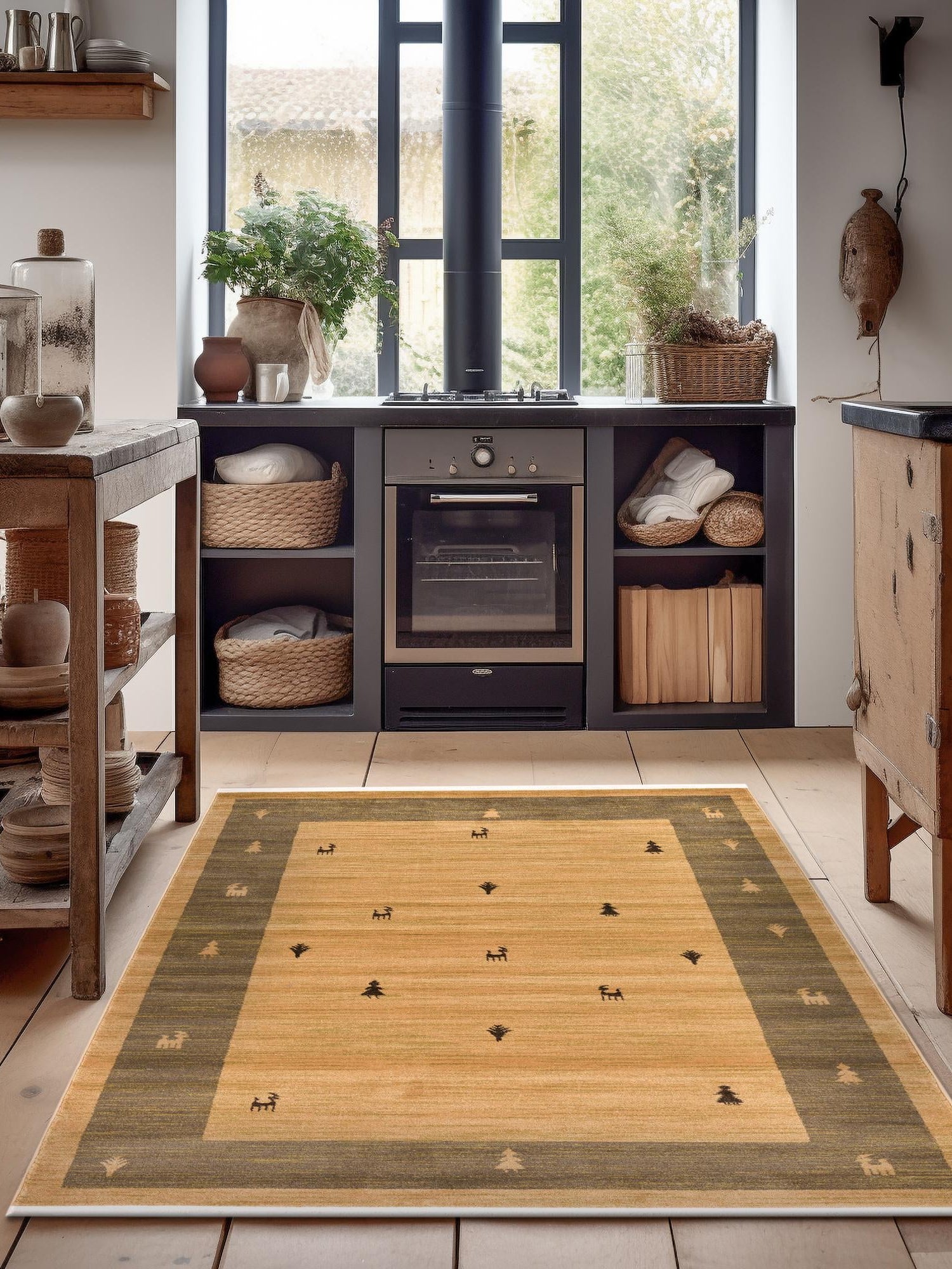 Tan 9' x 12' 2 Fars Rectangle Area Rug 100% Polypropylene Unique Traditional Carpet for Classical Living, Dining Room & Office Spaces for Sale at Rug Engine