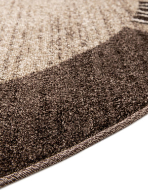 Dark Beige 4' 1 x 4' 1 Del Mar Round Area Rug 100% Polypropylene Easy Clean Stain Resistant Vivid Modern Carpet Mat for Home Decor Interior Designing for Sale at Rug Engine