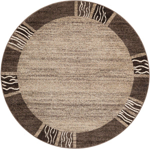 Dark Beige 6' 1 x 6' 1 Del Mar Round Area Rug 100% Polypropylene Easy Clean Stain Resistant Vivid Modern Carpet Mat for Home Decor Interior Designing for Sale at Rug Engine
