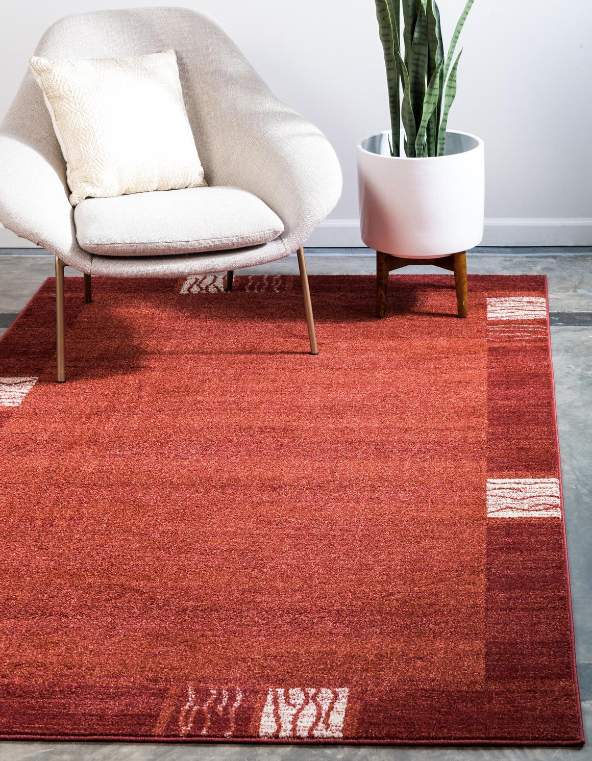 Terracotta 7' 10 x 11' Del Mar Rectangle Area Rug 100% Polypropylene Easy Clean Stain Resistant Vivid Modern Carpet Mat for Home Decor Interior Designing for Sale at Rug Engine