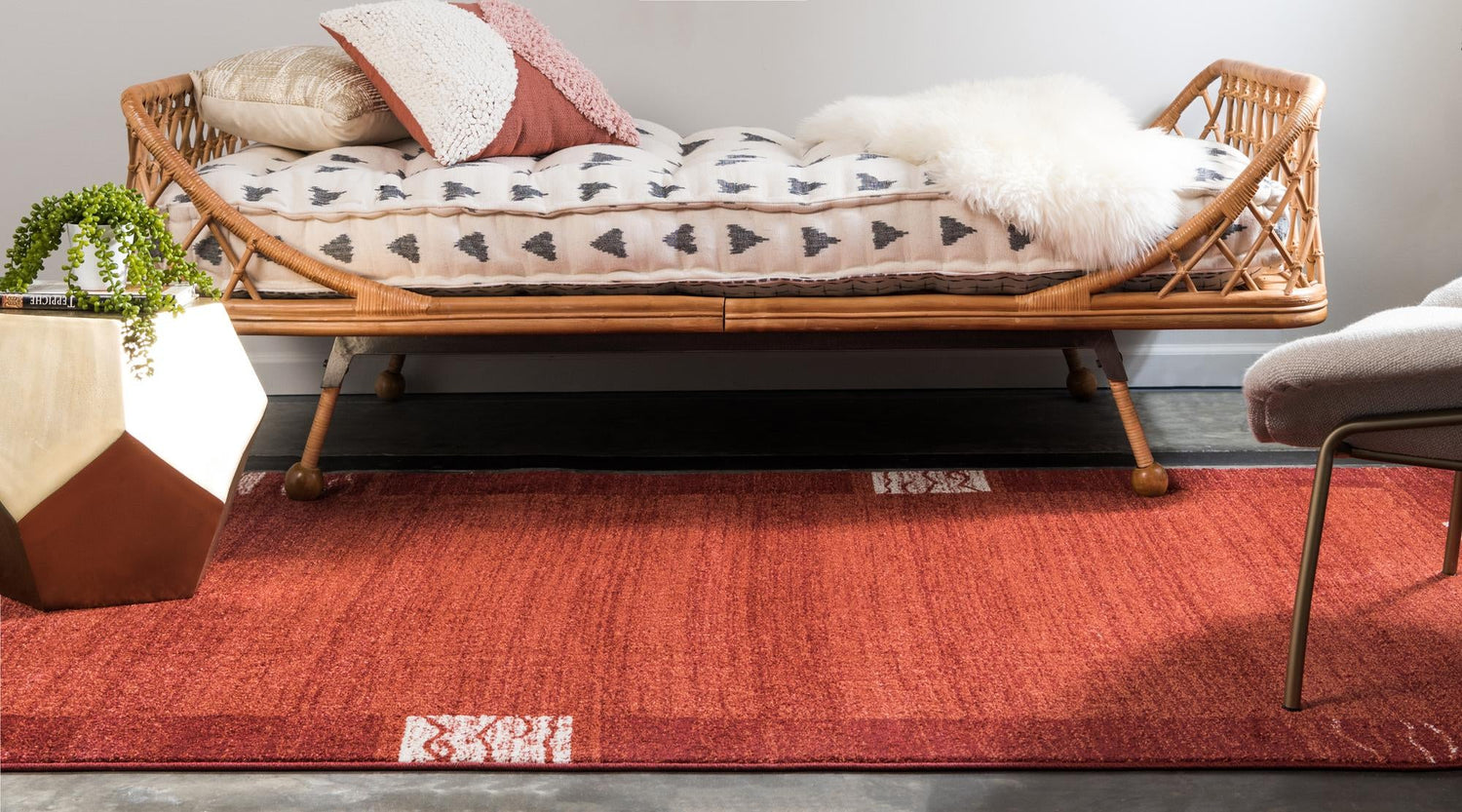 Terracotta 5' 3 x 8' Del Mar Rectangle Area Rug 100% Polypropylene Easy Clean Stain Resistant Vivid Modern Carpet Mat for Home Decor Interior Designing for Sale at Rug Engine