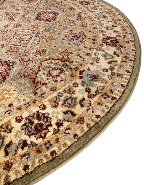 Light Green 6' 1 x 6' 1 Voyage Round Area Rug Persian Inspired Classic Traditional Design Durable Carpet Mat for Home Interior Design for Sale at Rug Engine
