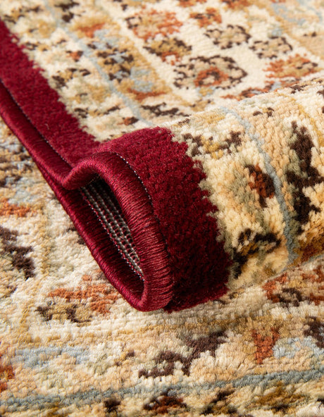 Red 6' 1 x 6' 1 Voyage Round Area Rug Persian Inspired Classic Traditional Design Durable Carpet Mat for Home Interior Design for Sale at Rug Engine